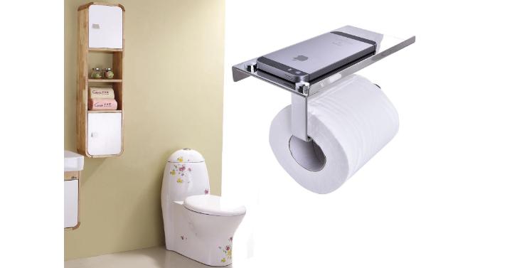 CUH Toilet Paper Holder with Mobile Phone Storage Shelf – Only $10.39!