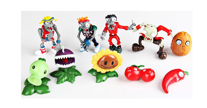 Zombie Sunflower Animation Character 10 Piece Toy Set Only $6.39 Shipped!