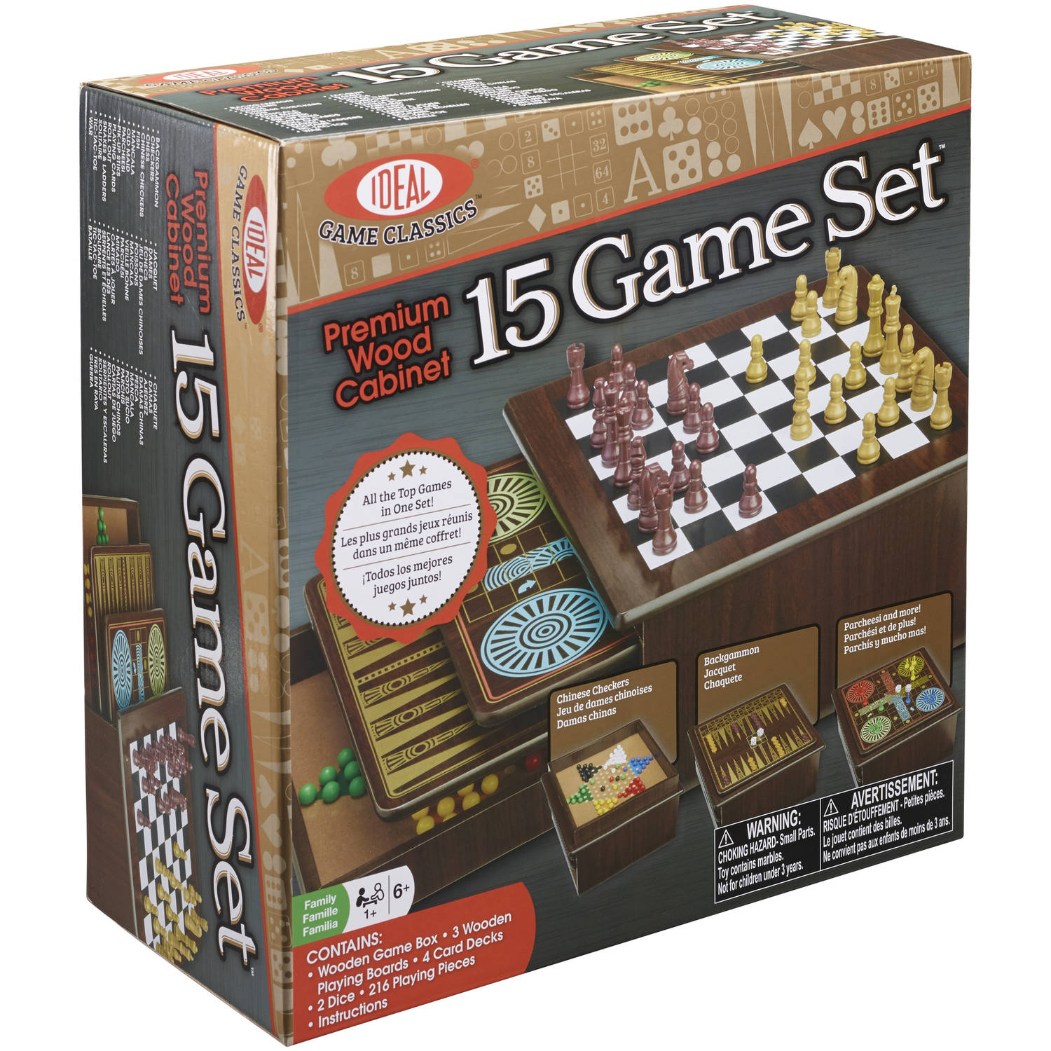 Walmart: Ideal Premium Wood Cabinet 15 Game Set Only $20.73!