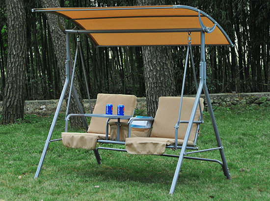 Outdoor 2-Person Chair Swing With Canopy and Beverage Tray Just $99.99!