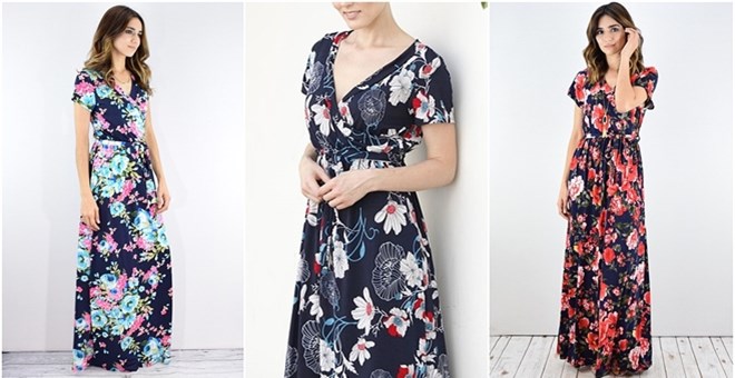New Floral Wrap Style Maxi Dress – Just $16.99!