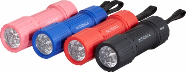 Insignia LED Flashlights 4-Pack – Just $4.99! Batteries Included! Free Shipping!