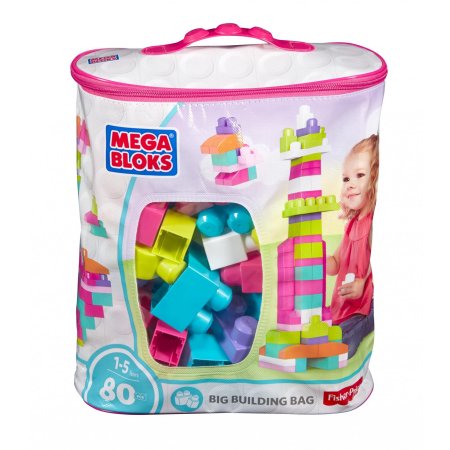 Mega Bloks Big Building Bag – 80-Piece Pink Set – Just $13.88!