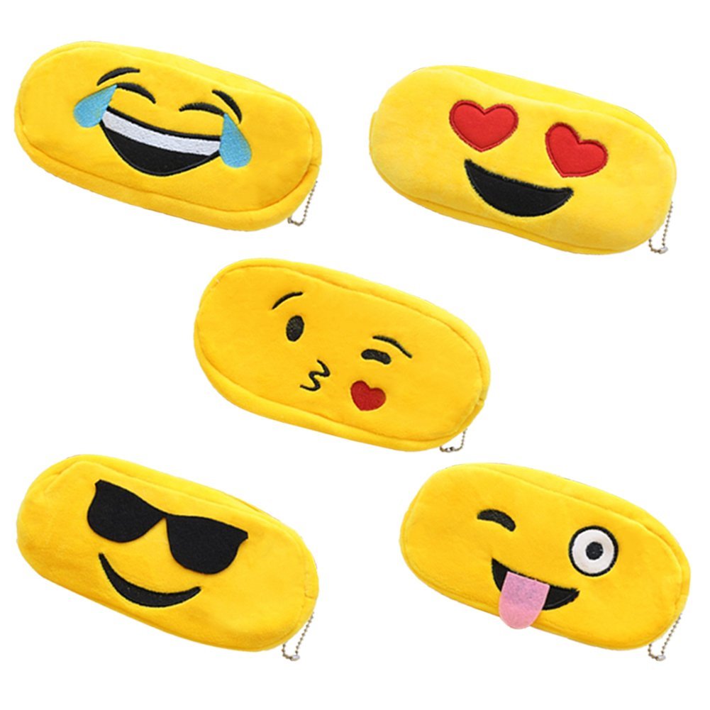 Plush Emoji Pencil Case or Cosmetic Bag, 5 Count – Just $13.99!