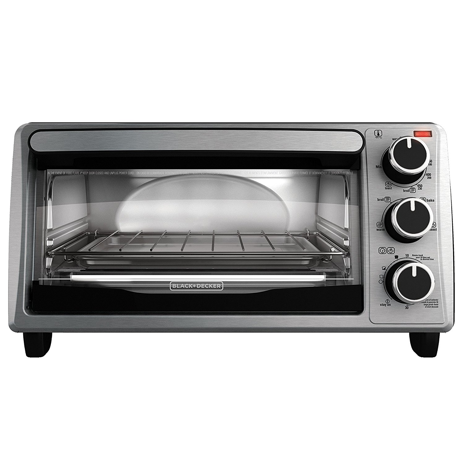 BLACK+DECKER TO1303SB 4-Slice Toaster Oven – Just $24.96!
