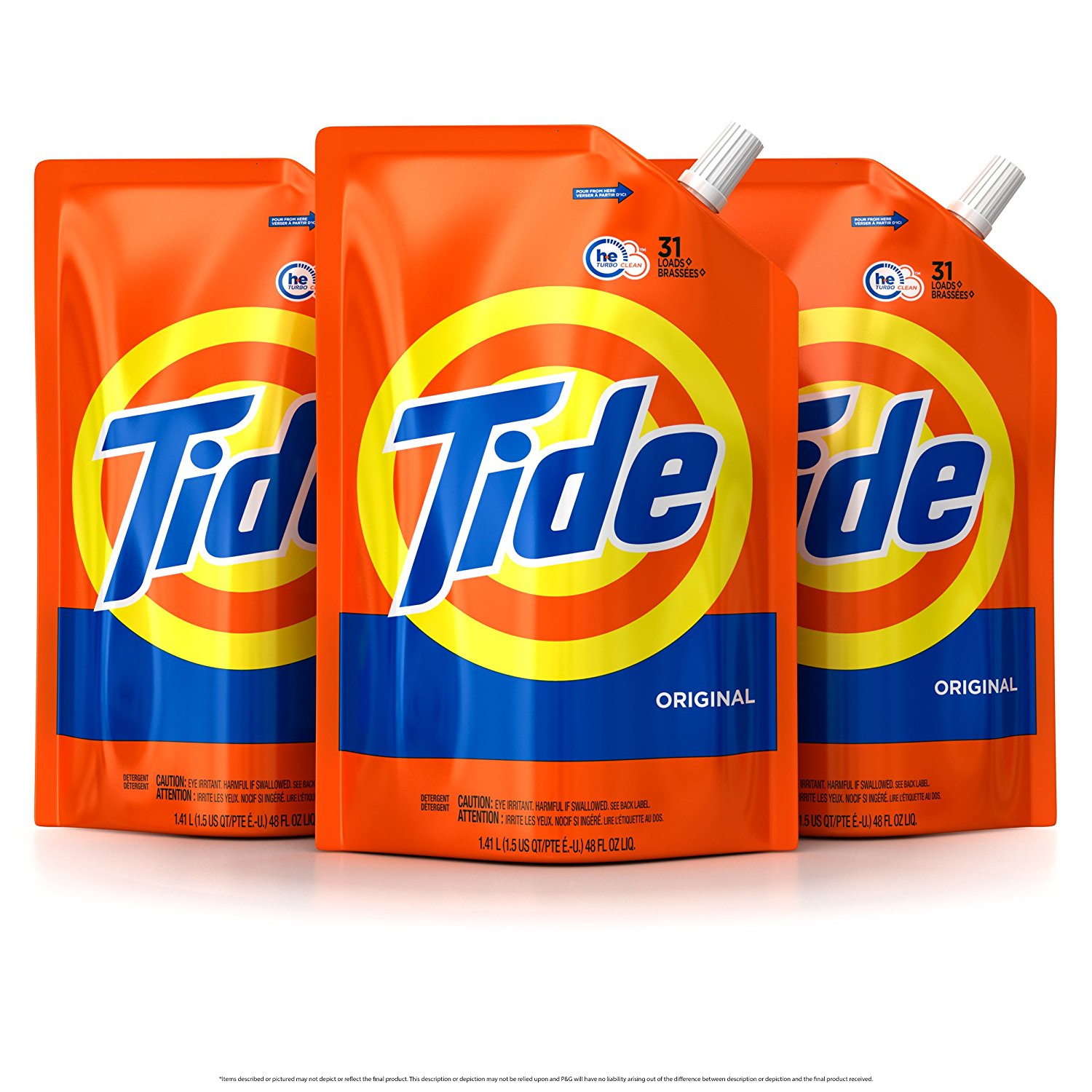 Tide Smart Pouch Original Scent HE Turbo Clean Liquid Laundry Detergent, Pack of 3 – Just $10.79!