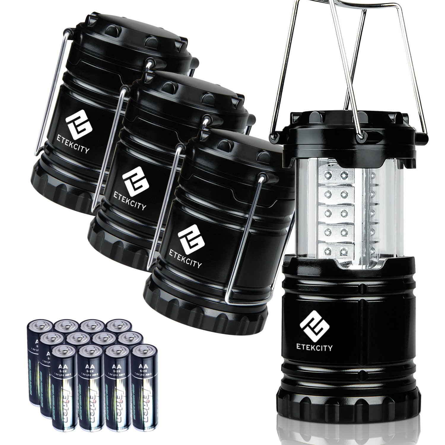 4 Pack Portable LED Lantern with 12 AA Batteries – Just $25.99!