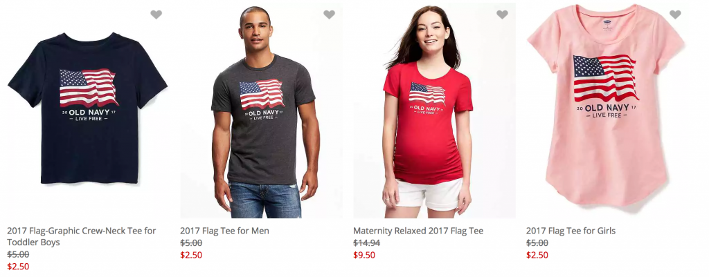 Old Navy Flag Tee’s Just $2.50!