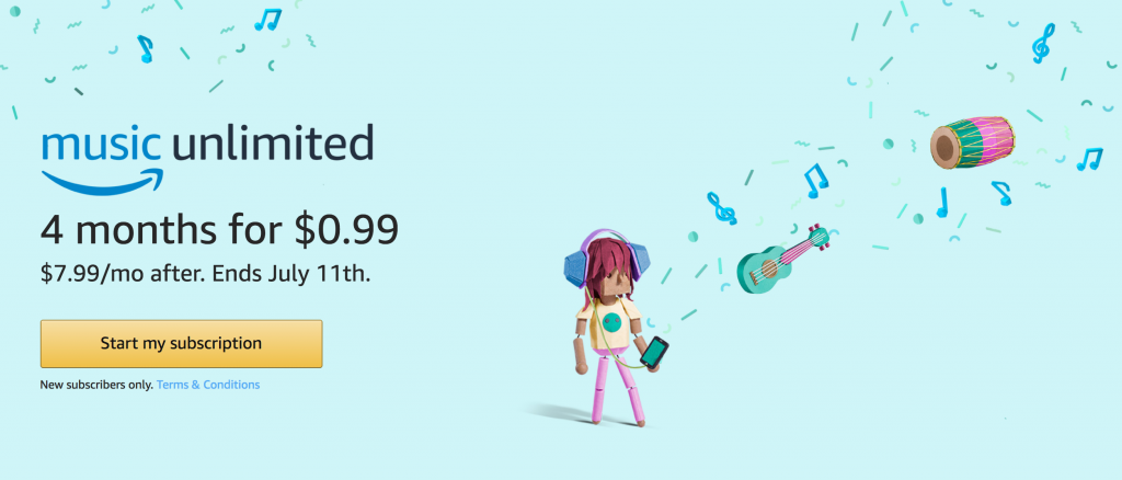Prime Members Can Get 4 Months Of Amazon Music Just $0.99 Through July 11th