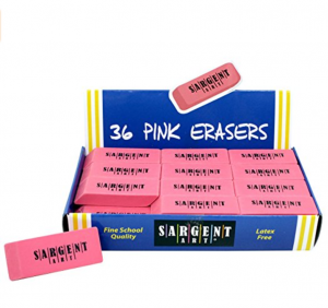 Sargent Art 36-Count Premium Pink Erasers Just $4.99 As Add On Item! Perfect Classroom Donation!