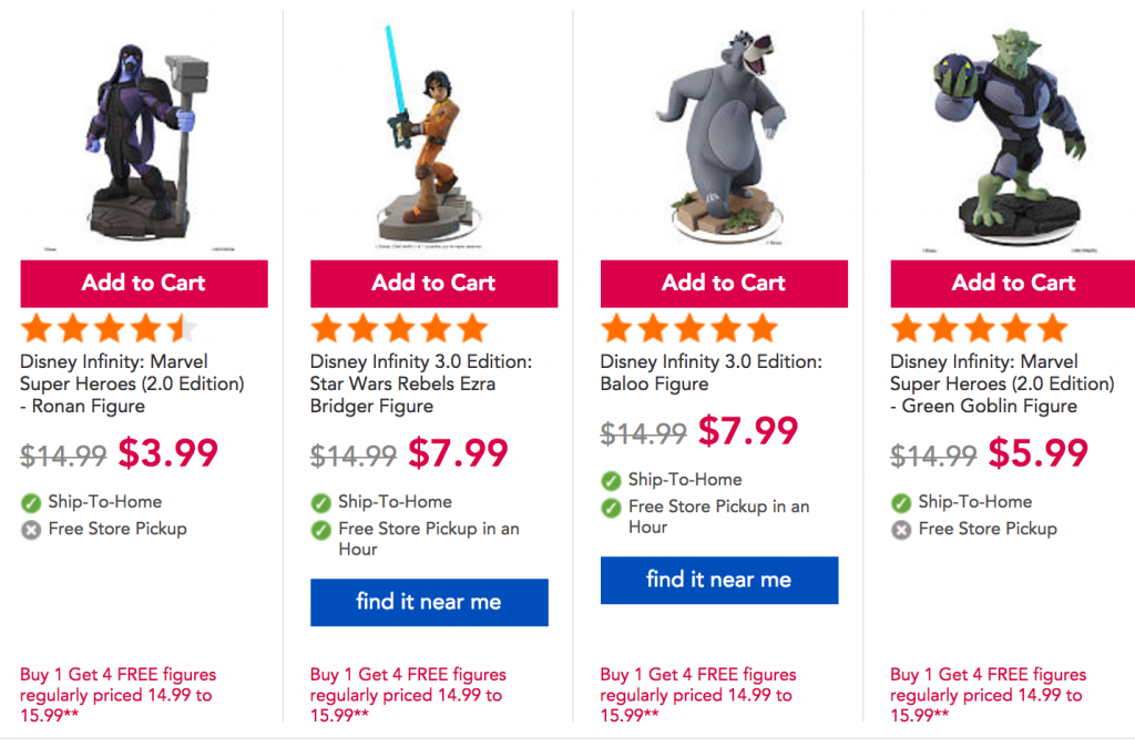 Disney Infinity Characters Buy 1 Get 4 FREE At Toys R US!
