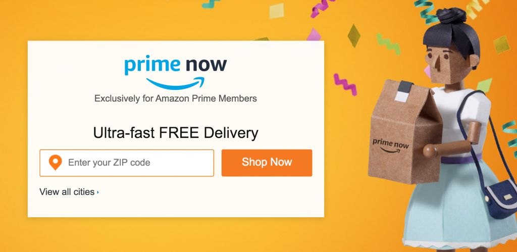 Save $10 Off Prime Now Orders Of $20 Or More & Earn A $10 Account Credit!