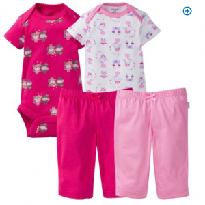 Newborn Baby Girl Mix n’ Match Bodysuits and Pants Layette Set Just $6.00!