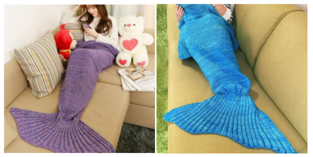 Knitted Mermaid Blankets In 3 Different Colors As Low As $14.99!