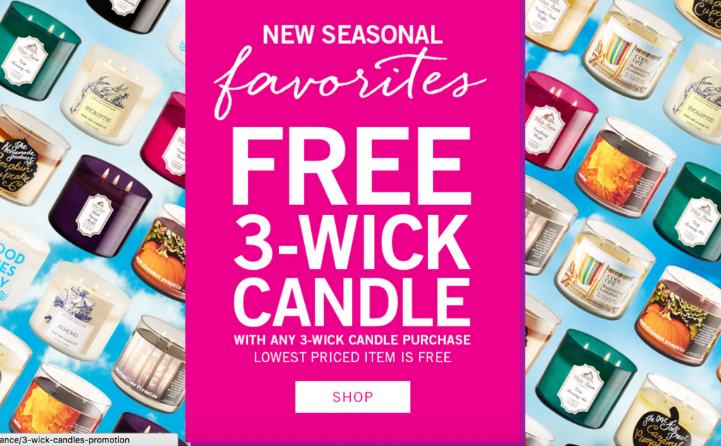 Buy One 3-Wick Candle Get One FREE! Plus, $10 Off Your Purchase Of $30 Or More At Bath & Body Works!
