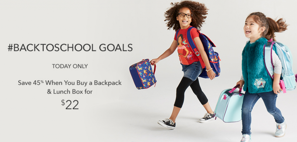 Save 45% When You Buy A Backpack & LunchBox At The Disney Store Today Only!