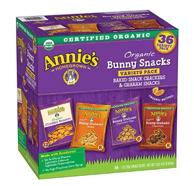Annie’s Organic Variety Pack, Cheddar Bunnies and Bunny Graham Crackers Snack Packs (36 Count) – Only $7.59!