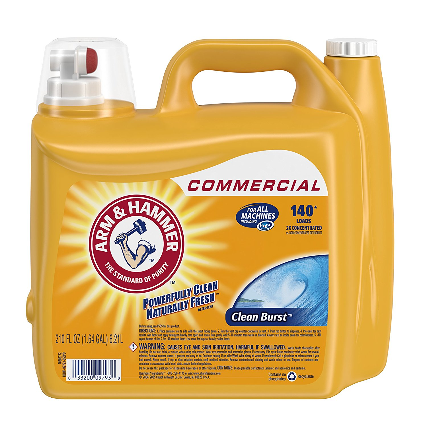 Arm & Hammer 210oz Dual HE Clean-Burst Liquid Laundry Detergent Pack of 2 ONLY $18.88!