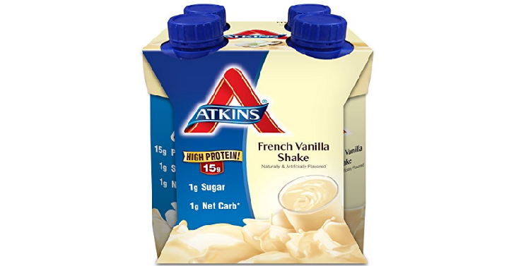 Atkins Ready To Drink Shake, French Vanilla, 4 Count Only $2.65 Shipped!