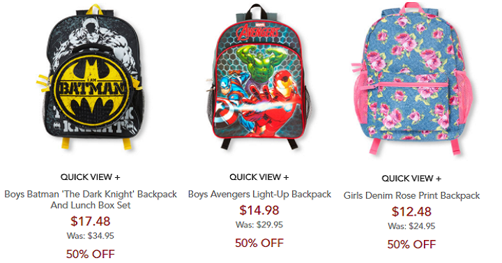 The Children’s Place: 50% Off Entire Site Including Backpacks & Lunch Boxes! PLUS, FREE Shipping!