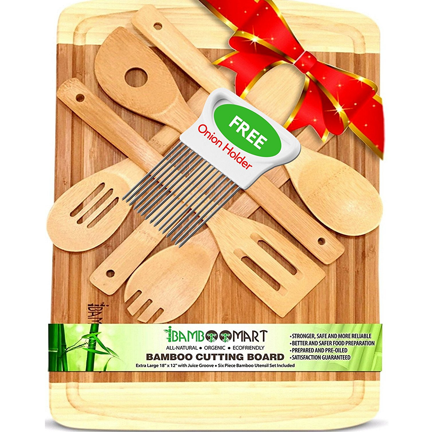 Bamboo Cutting Board & Utensil Set Only $24.94!