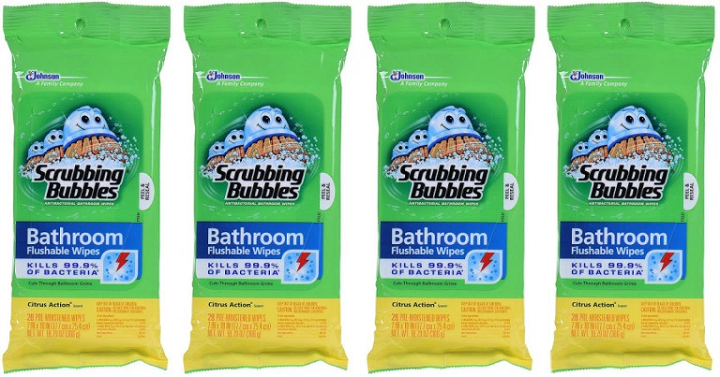 Scrubbing Bubbles Antibacterial Bathroom Flushable Wipes (28 Count) Only $3.01 Shipped! (Reg. $6.65)