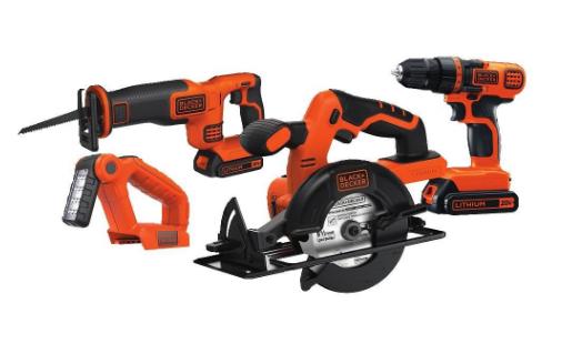 Black & Decker 20V MAX Drill/Driver Circular and Reciprocating Saw Worklight Combo Kit – Only $81 Shipped!