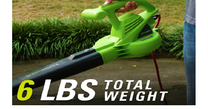 Greenworks 7 Amp Single Speed Electric Blower Only $18.27! (Reg. $49.99)