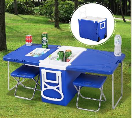 Giantex Multi Function Rolling Cooler Picnic Camping Set – Only $67.99!