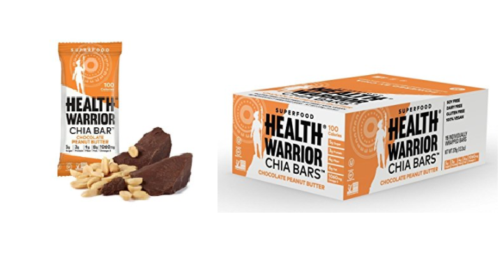 HEALTH WARRIOR Chia Bars, Chocolate Peanut Butter 15 Count Only $9.74 Shipped!