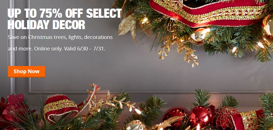 Christmas in JULY at Home Depot! Save 75% Off Christmas Decorations!