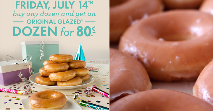 Krispy Kreme: Buy ANY Dozen Donuts, Get 1 Dozen Glazed Donuts for Only $0.80! (Friday, July 14th Only!)