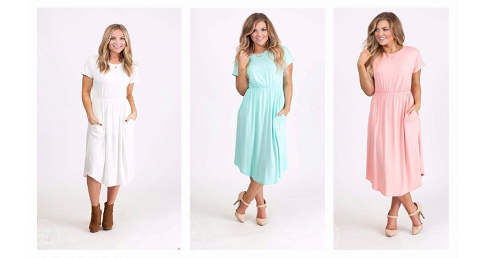 Groopdealz: Cinch Waist Midi Blowout Only $18.98 Shipped!