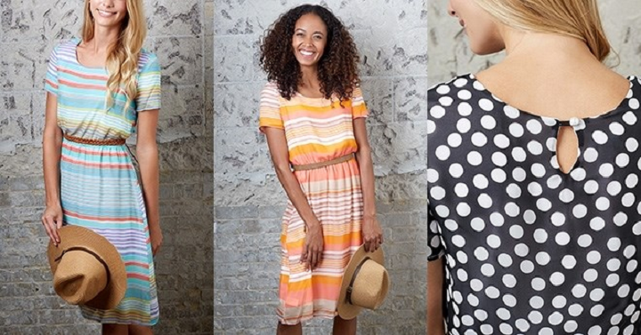 Stripes & Dots Chiffon Dress Blowout – Dress Only $13.98 Shipped!