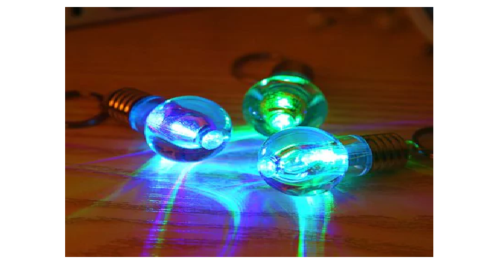 LED Flash Glass Bulb Keychain Only $1.10 Shipped!