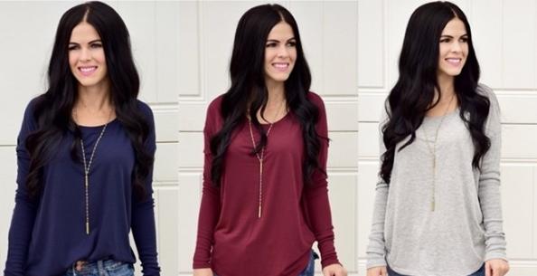 Long Sleeve Flowy Tee – Only $14.99!