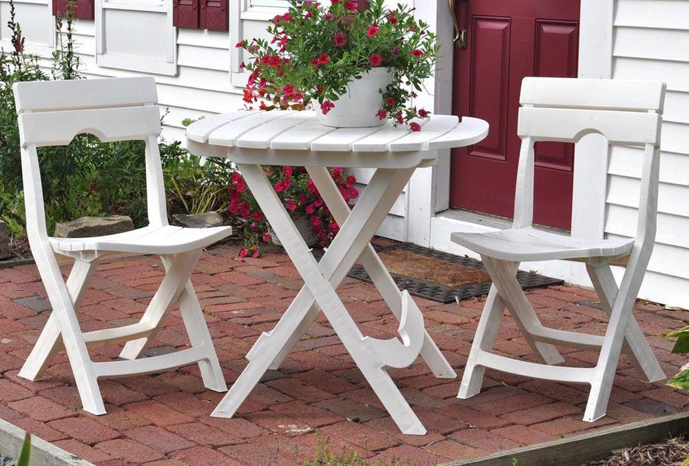 Adams Quik-Fold White 3-Piece Patio Cafe Set Only $69.83!