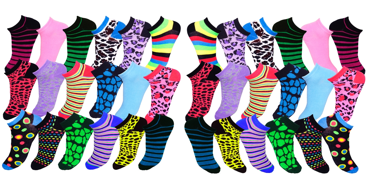 24 Pairs of Fun and Funky Women’s Ankle Socks Only $16.99!