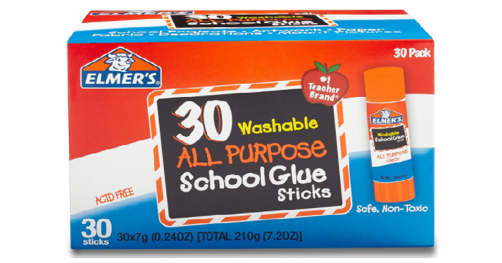 Elmer’s All Purpose School Glue Sticks, Washable, 30 Pack Only $7.88! (Reg. $13.53) That’s Only $0.26 Each! Stock up Price!