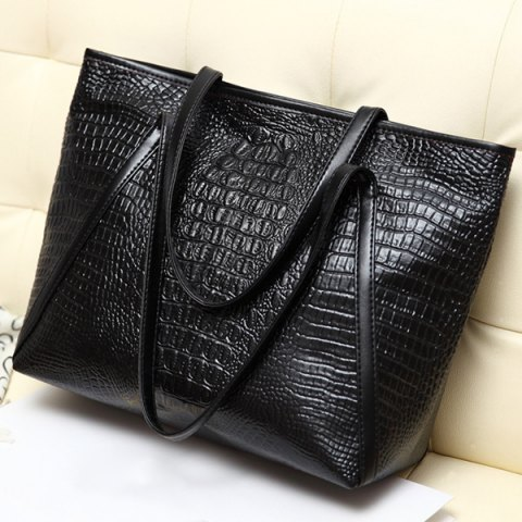 Crocodile Embossing Faux Leather Shoulder Bag Only $9.78 Shipped!