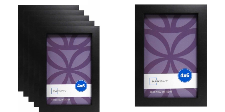 Set of 6 Mainstays 4″x6″ Black Linear Frames Only $6.75 + Free Pickup!