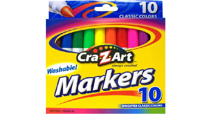 Back in Stock! Cra-Z-Art 10 ct Washable Markers for only $0.50! (Reg. $1.97)