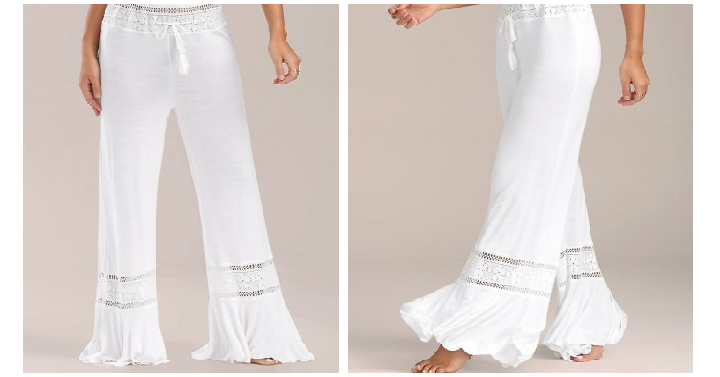 Women’s Lace Insert High Waisted Flowy Palazzo Pants Only $9.89 Shipped!