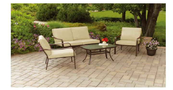 Mainstays Stanton Cushioned 4-Piece Patio Conversation Set Only $159 Shipped! (Reg. $269)