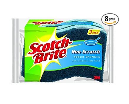 Scotch-Brite Non-scratch Scrub Sponge, 3 Count (Pack of 8) – Only $10.11! *Prime Member Exclusive*