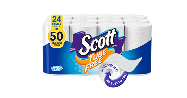 Scott Tube-Free Toilet Paper, Family Roll, 24 Rolls Only $12.54 Shipped!