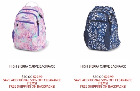 *HOT* 50% Off High Sierra Clearance + FREE Shipping on Backpacks! *HOT* 50% Off High Sierra Clearance + FREE Shipping on Backpacks!