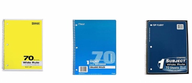 Grab 1-Subject Notebooks for Only 25¢ or 3-Subject Notebook for Only 99¢!