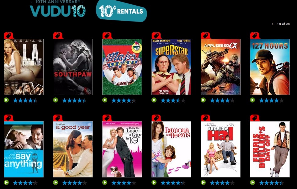 10¢ Movie Rentals From VUDU Today ONLY!