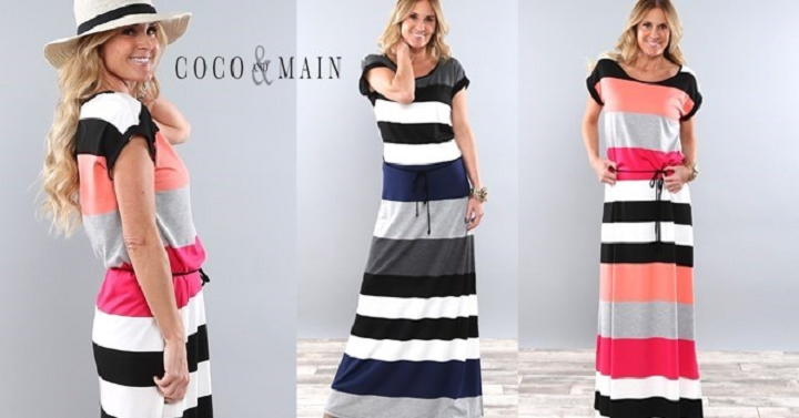 HOT! Coco & Main Striped Max Dress Blowout Only $12.99!